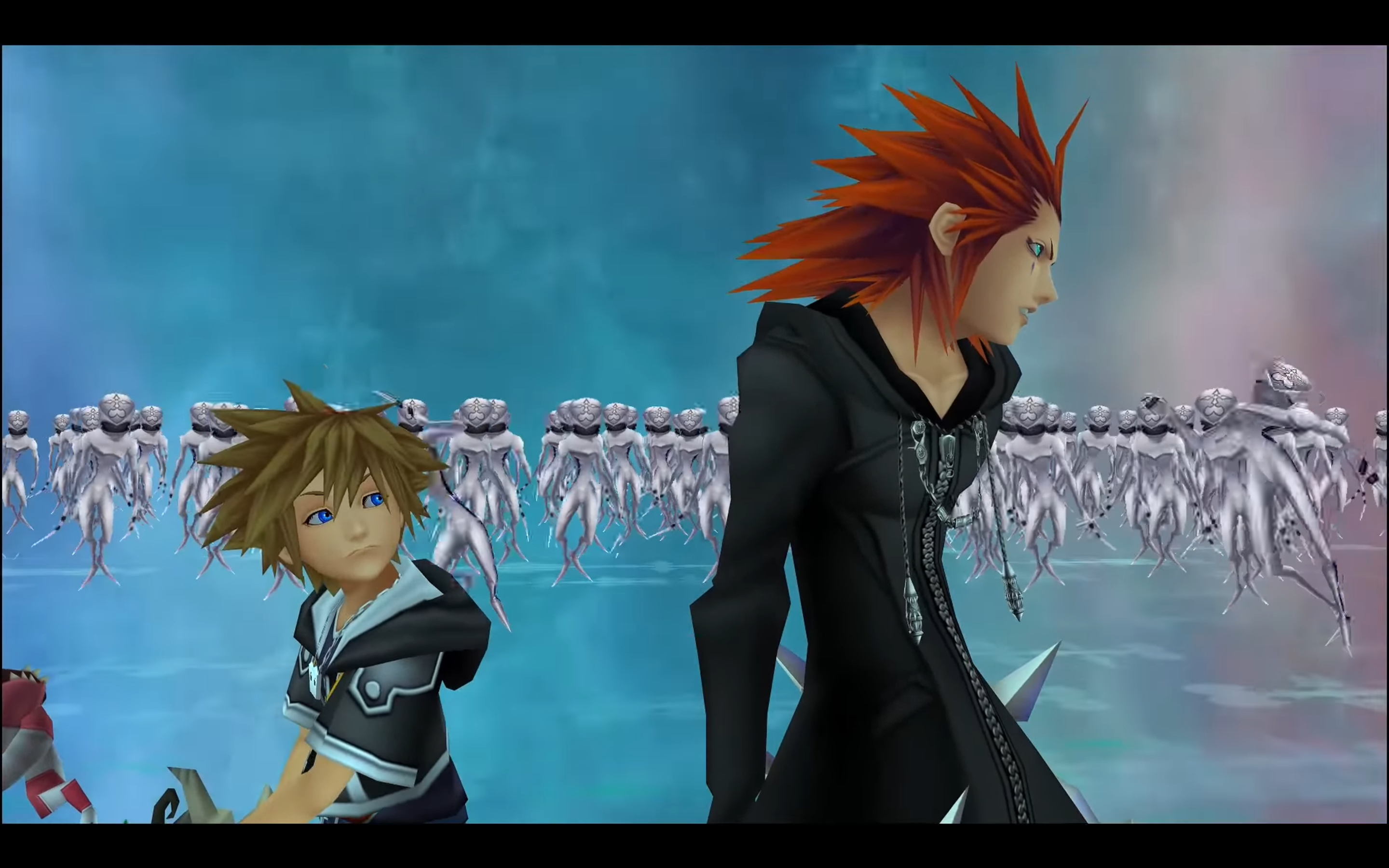 "Kingdom Hearts II." Square Enix. 2007.
Sora and Axel face the Nobodies.