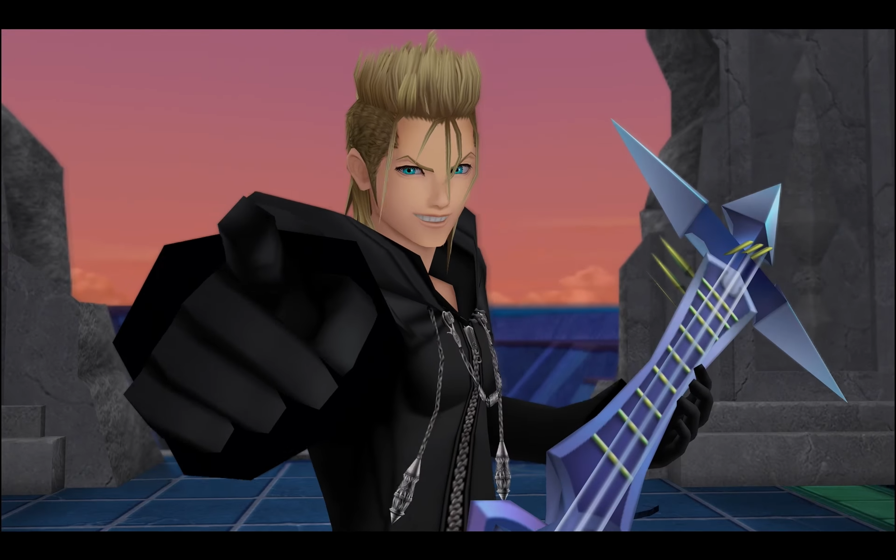 "Kingdom Hearts II." Square Enix. 2007.
Demyx challenges Sora.