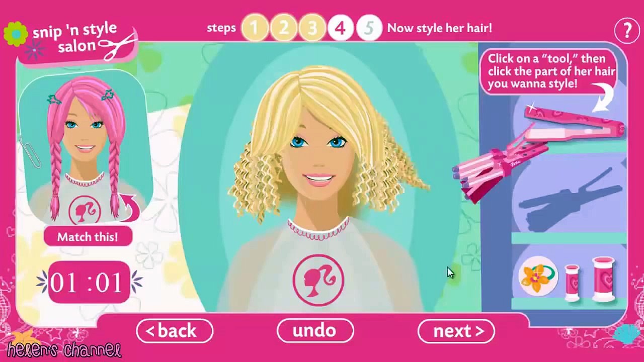 The Barbie “Snip n Style Salon" hairstyling game.