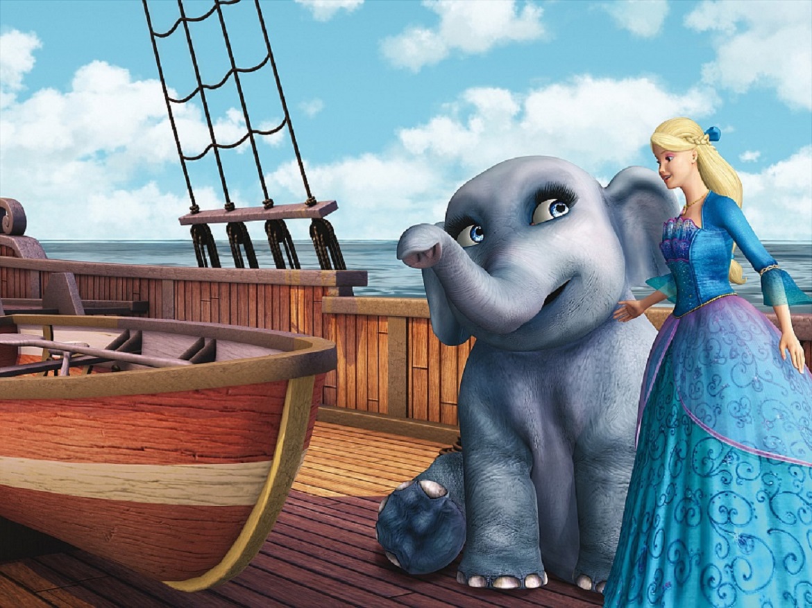 Ro and her pet Tika the elephant in Barbie as the Island Princess (2007).