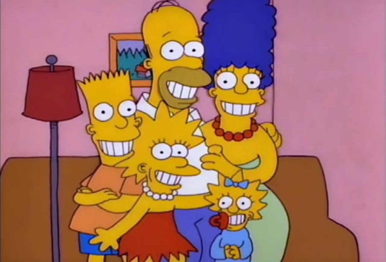 The Simpons family on the Tracy Ullman Show. 1987-1990. FOX Broadcasting Company 