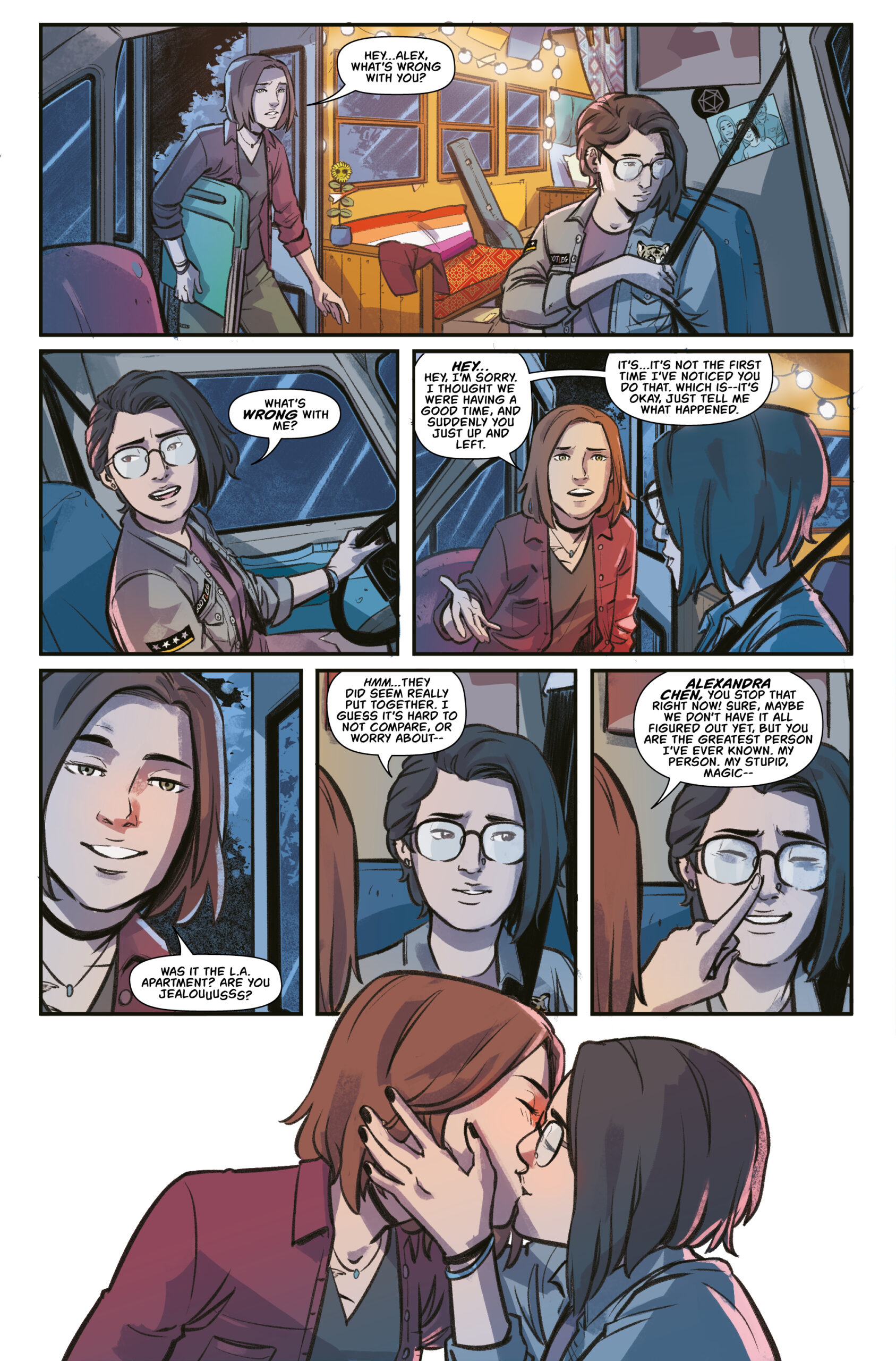 Steph and Alex are being romantic; Life is Strange: Forget Me Not #1. Titan Comics. 2023.