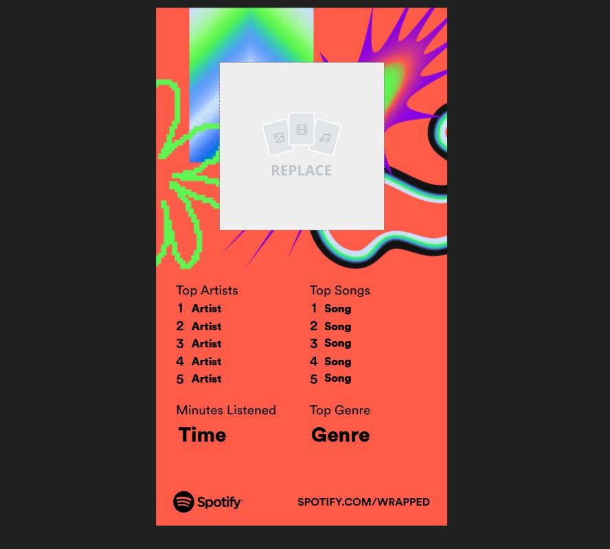 A Spotify 2023 Editable Template Via Kapwing.