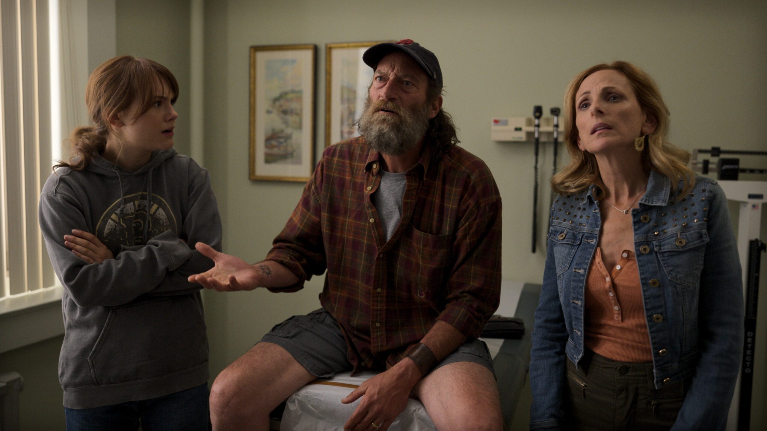 Heder, Sian, dir. CODA. 2021.
Frank Rossi, Jackie Rossi, and Ruby Rossi, in a doctor's exam room.