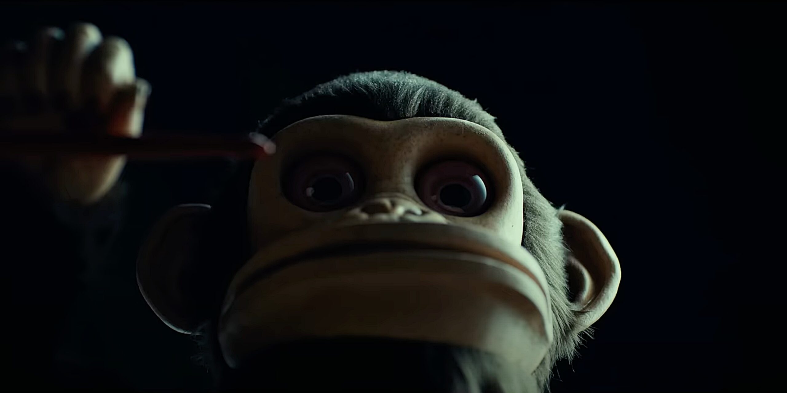 Close up of the monkey's face. Perkins, Osgood. The Monkey, 2025.