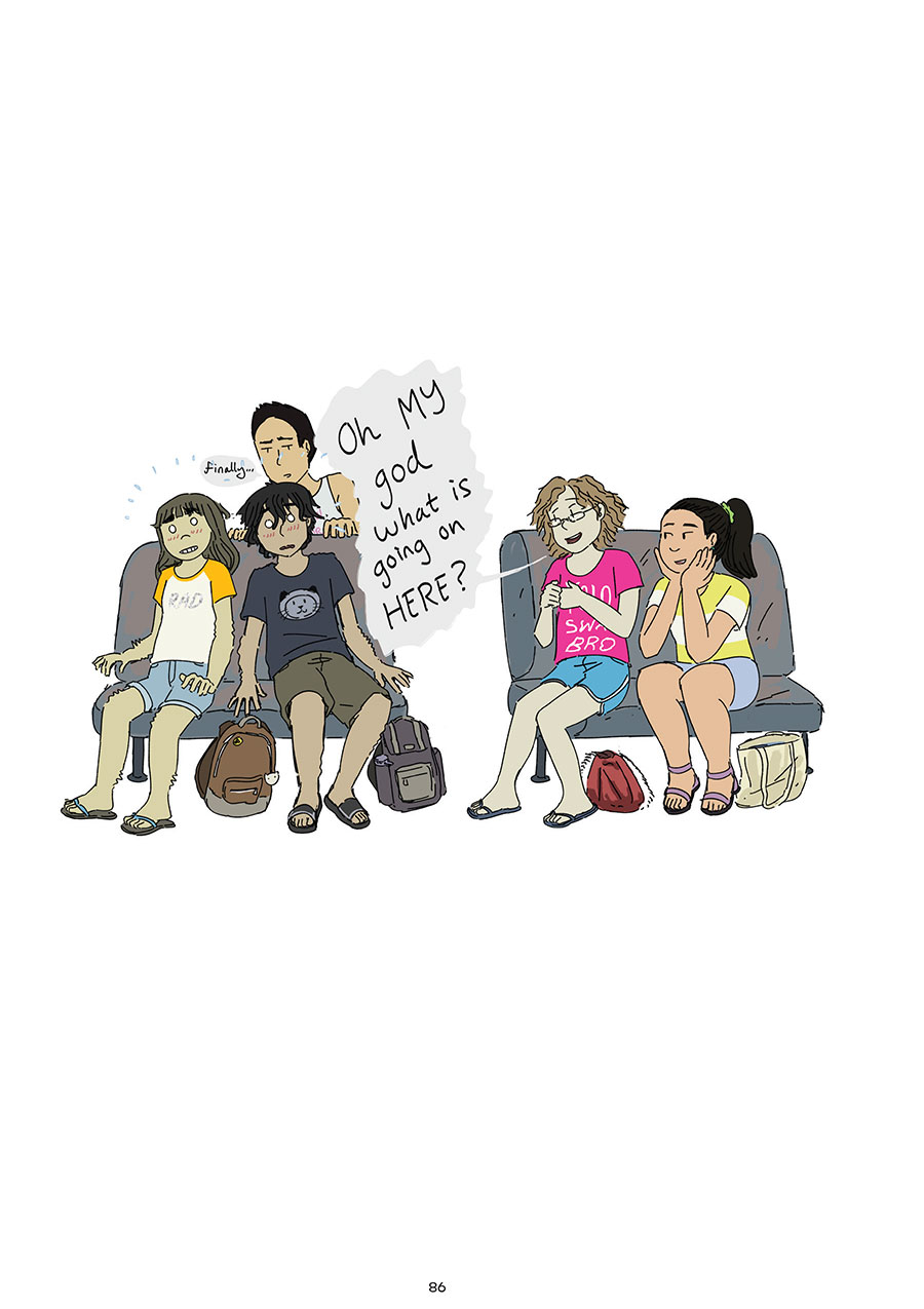 Amber and Nico after they're caught holding hands by their friends Drew, Stella, and Grace.