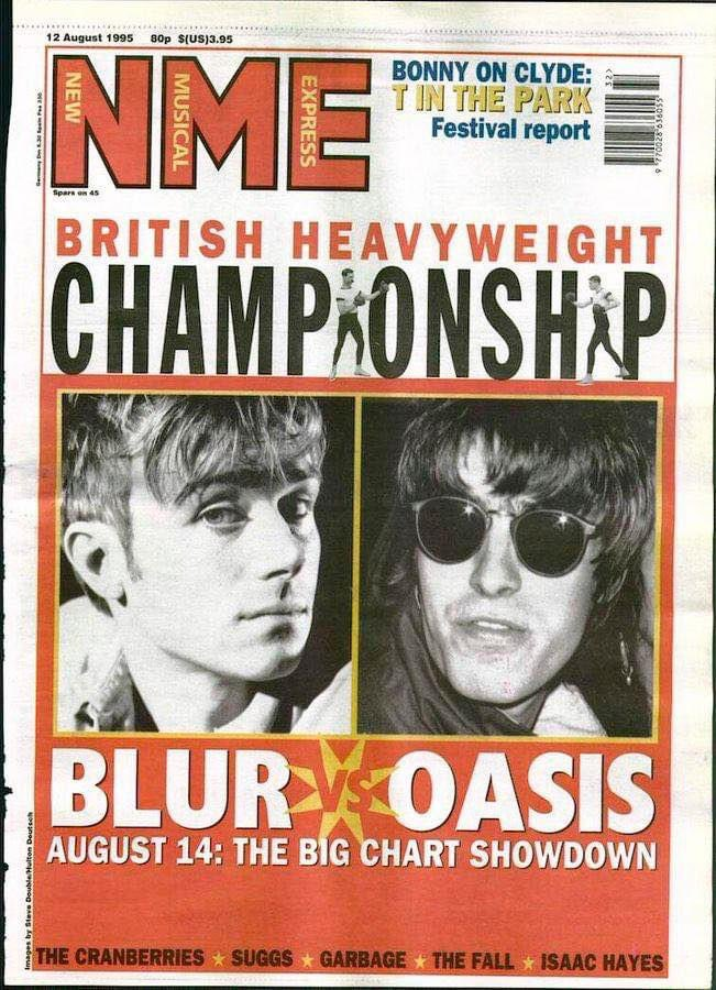 NME. Blur Vs Oasis August 14th: The Big Chart Showdown. 1995.