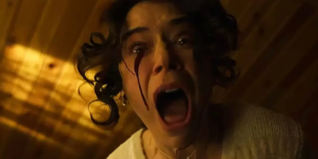 Lois screams as her eyes bleed. Perkins, Osgood. The Monkey, 2025.