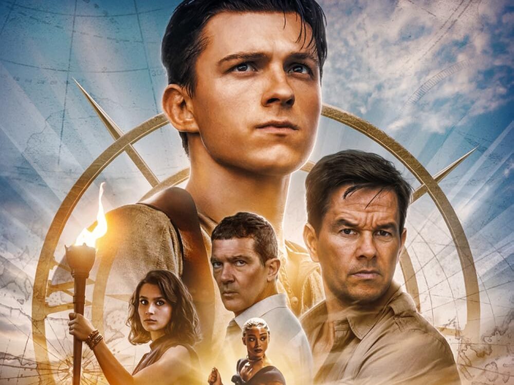The theatrical poster for Ruben Fleischer's 'Uncharted' (2022). Fleischer, Ruben. 'Uncharted', 2022.