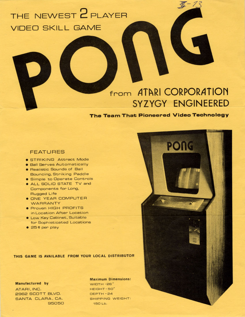 Pong. Atari. 1972.