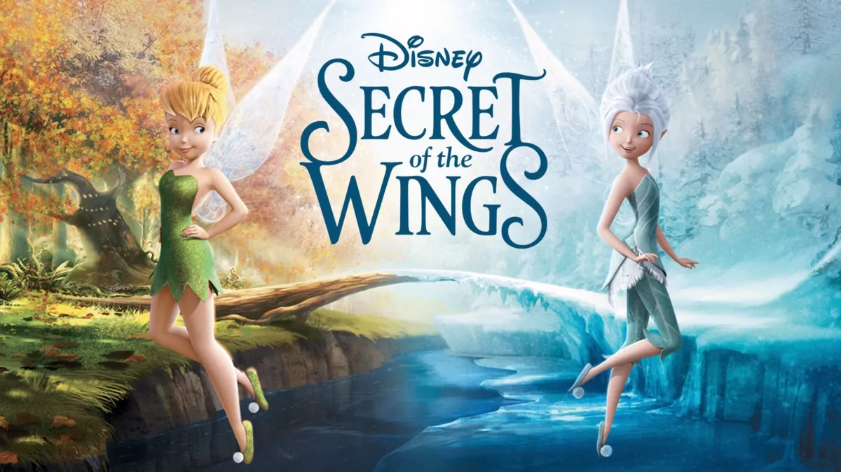 Tinker Bell and Periwinkle from 'Secret of the Wings' looking at each other from opposing seasons. 