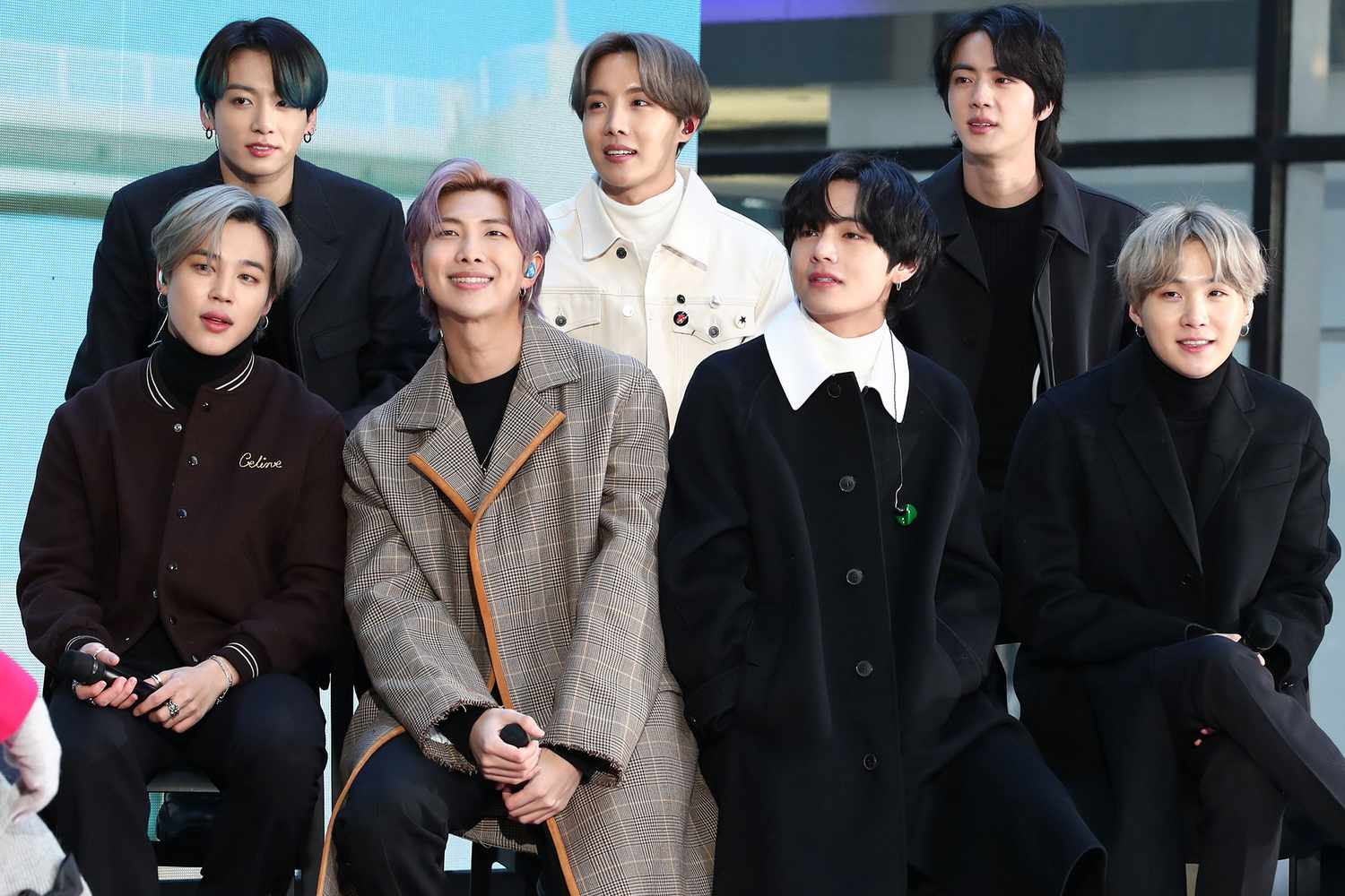 Members of BTS visit The Today Show at Rockefeller Plaza. BTS. WireImage. 2020.