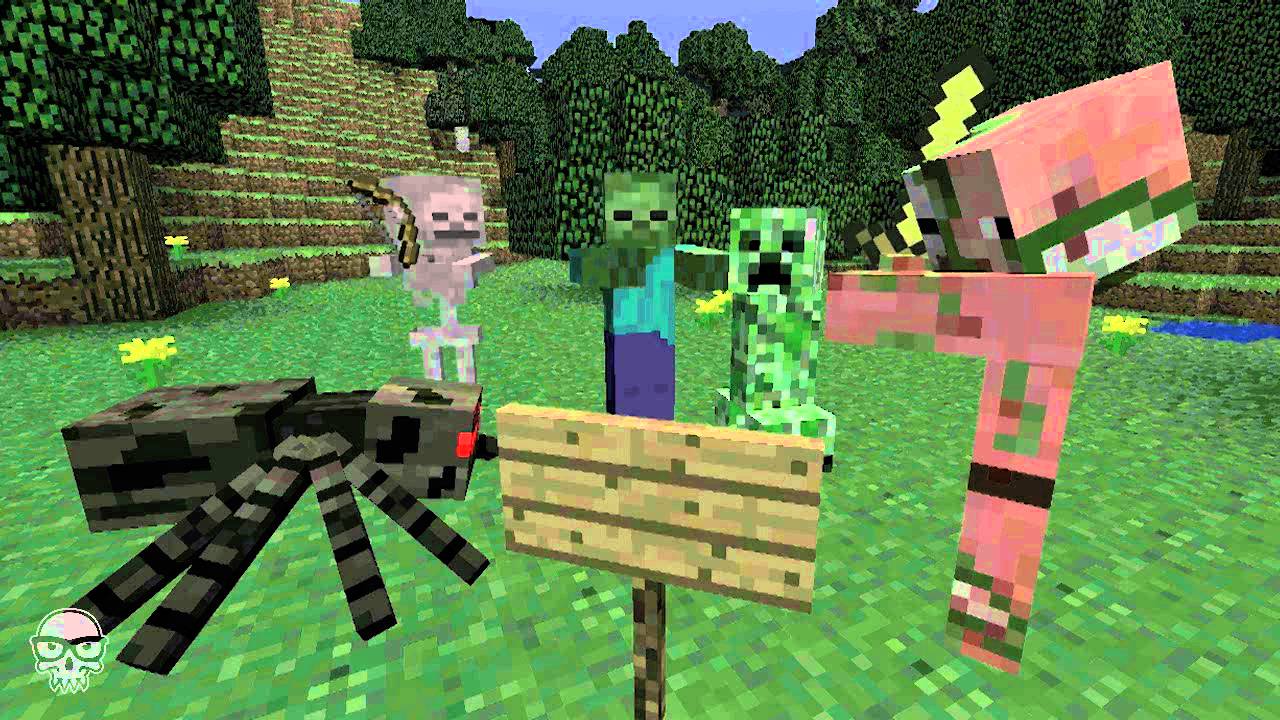 The mobs of Minecraft travel to find the mythical Pigzilla. J!NX. “Siege on Castle Steve.” YouTube, November 15, 2011.