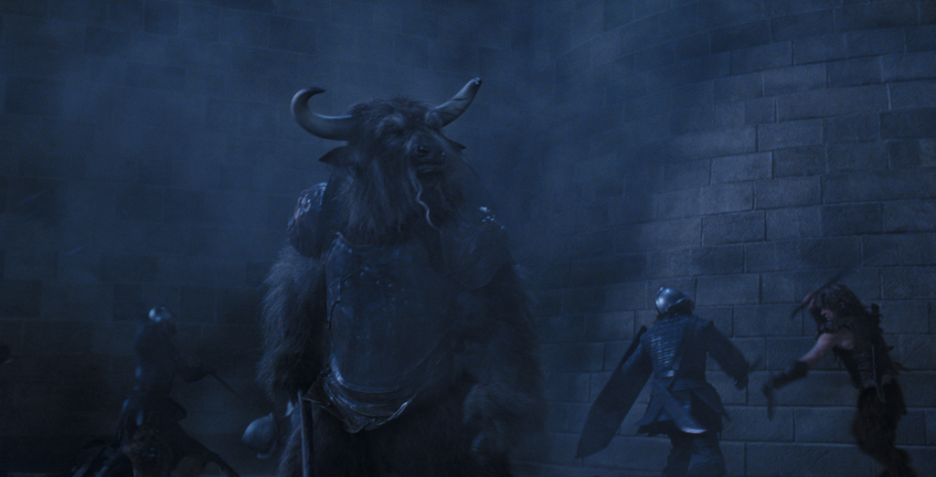 A minotaur fighting for the Narnians in Prince Caspian. Adamson, Andrew. The Chronicles of Narnia: Prince Caspian. Walt Disney Pictures, 2008.