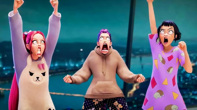 The girls screaming, ready to take down the Saja Boys. Kang, Maggie. KPop Demon Hunters. Netflix. 2025.