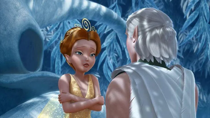 Queen Clarion shivers as she speaks to Lord Milori. 