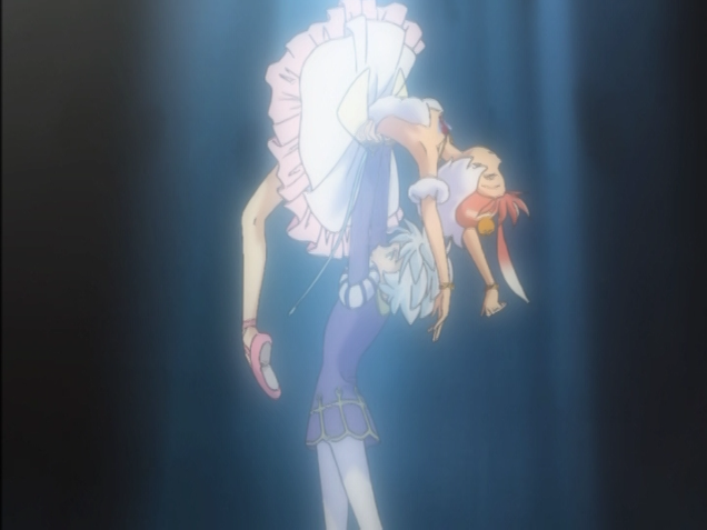 Princess Tutu dancing a pas de deux without a partner
