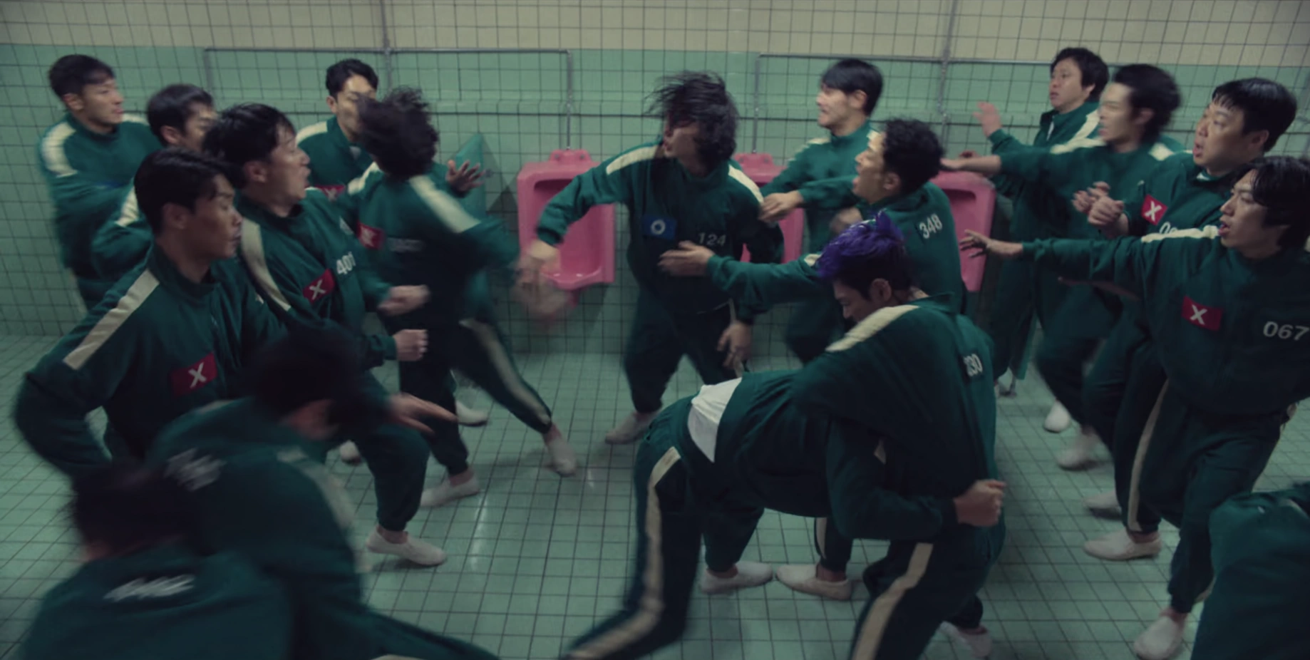 A fight between the X voters and the O voters in the men's bathroom.