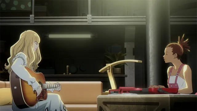 Carole and Tuesday sing together. 