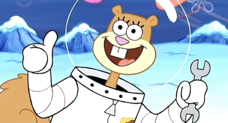 Sandy is all smiles in the snow