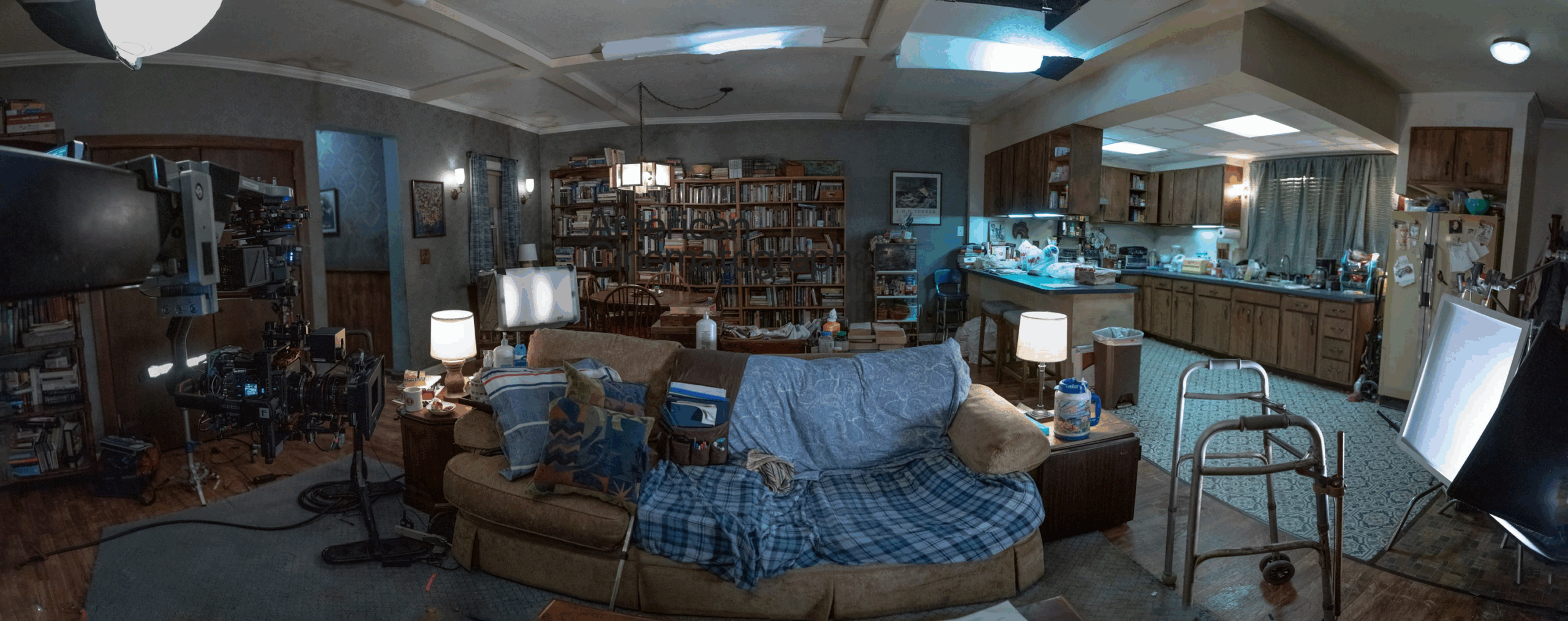 The set of Charlie's house in 'The Whale.' Aronofsky, Darren. The Whale. 2022.