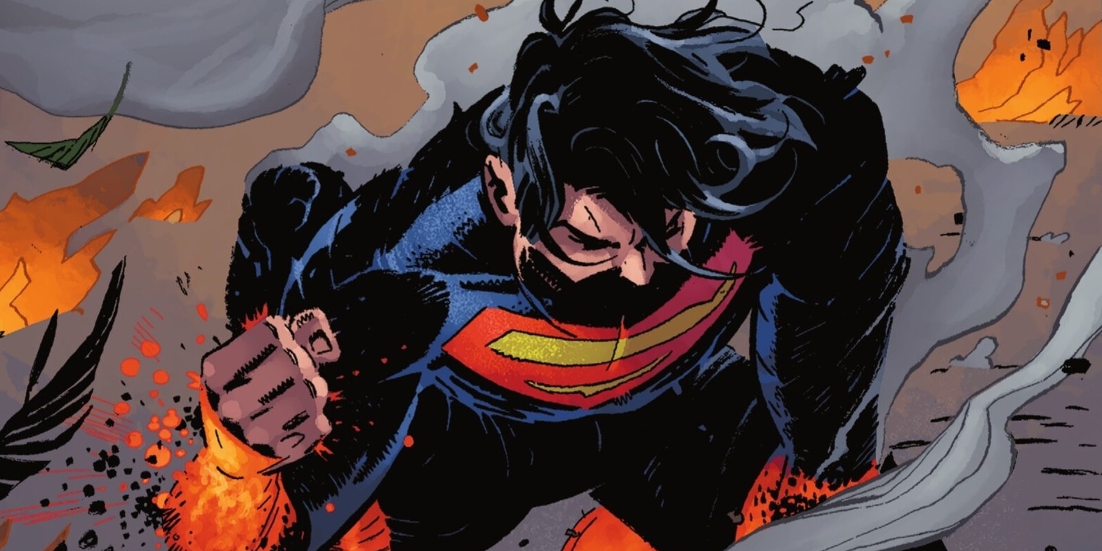 Superman kneeling in a ruined field.
Snyder, Scott, Williamson, Joshua, and Craig, Wes. “DC All-In Special #1.” Omega. DC Comics. 2 Oct. 2024.