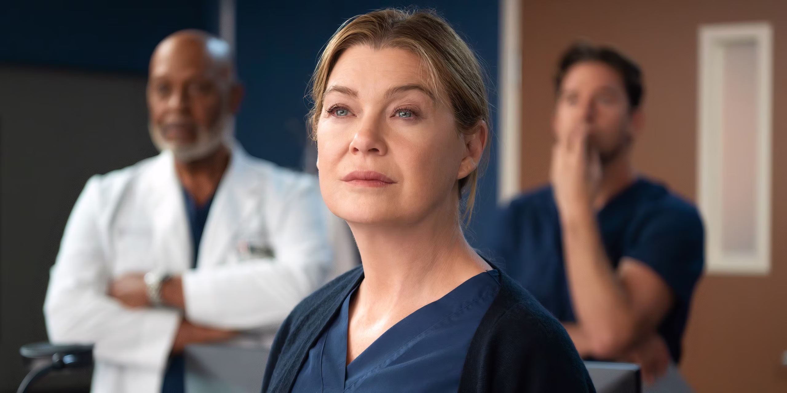 Meredith Grey in one of the few episodes where she returns to Grey + Sloan from her research in Boston. 