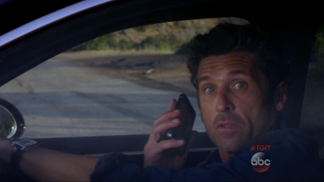 The moment before Derek Shepherd is hit by a truck after saving a family in a car accident. 