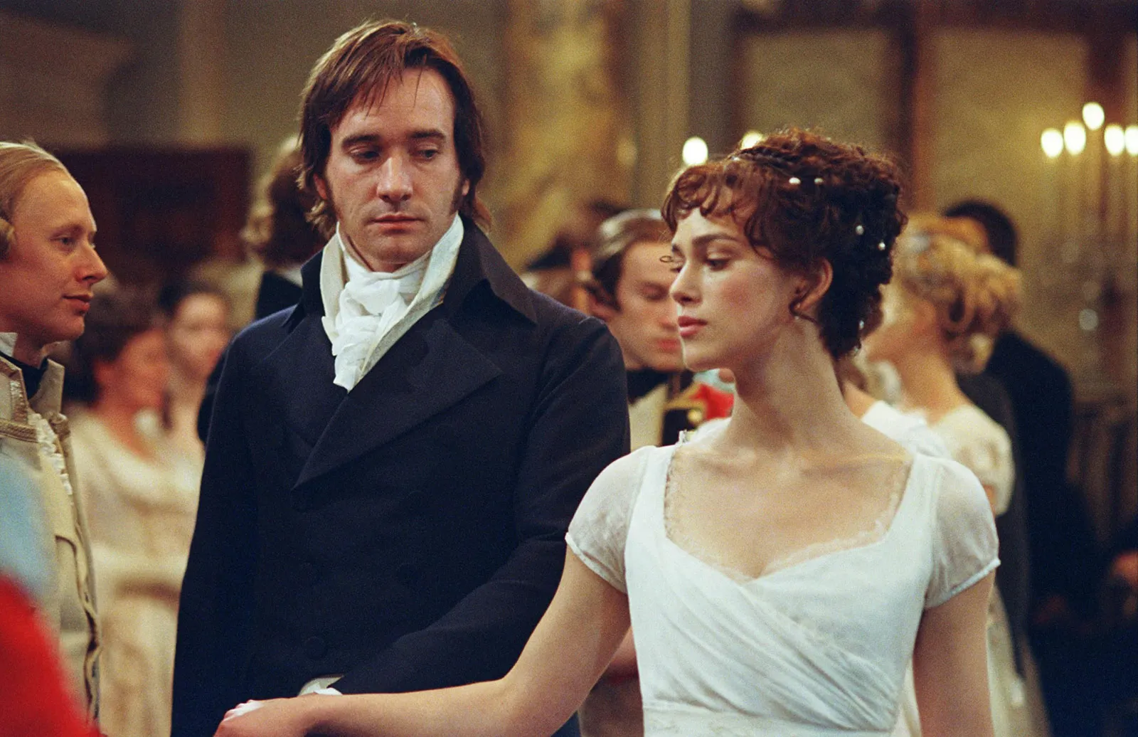 Mr. Darcy and Elizabeth Bennet in the 2005 movie adaptation of Jane Austen's "Pride and Prejudice." Pride and Prejudice. Joe Wright. 2005.