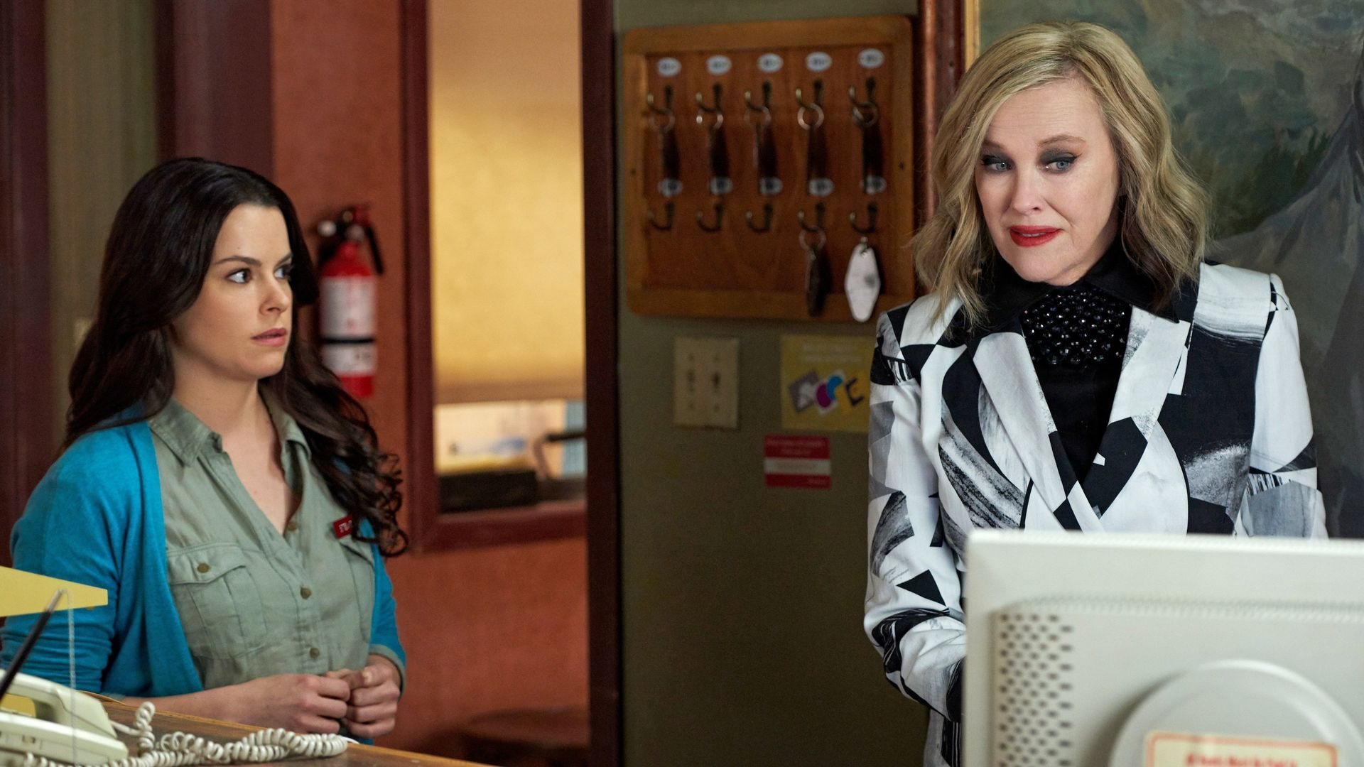 Emily Hampshire and Catherine O'Hara in 'Schitt's Creek' (2015-2020).