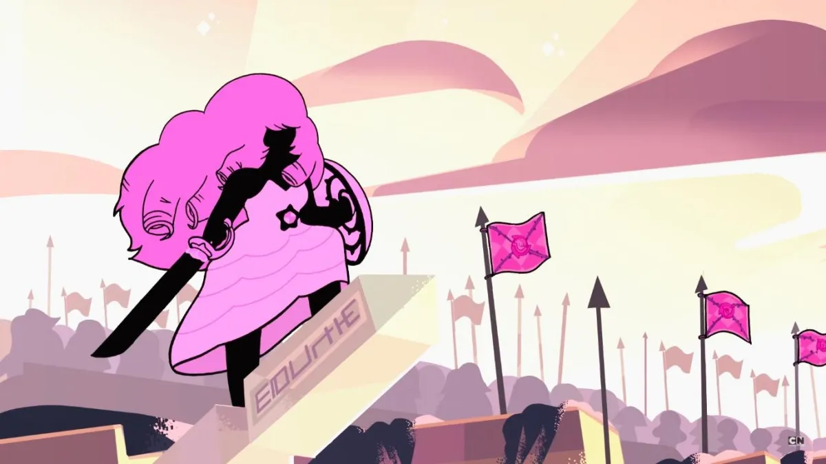 Garnet recounts the original narrative of Rose Quartz and the Rebellion. Jeon, Sang Un, Shin, Seung-Wook. 2018. “Your Mother and Mine.” Episode 13, Season 5 Of Steven Universe. Cartoon Network.