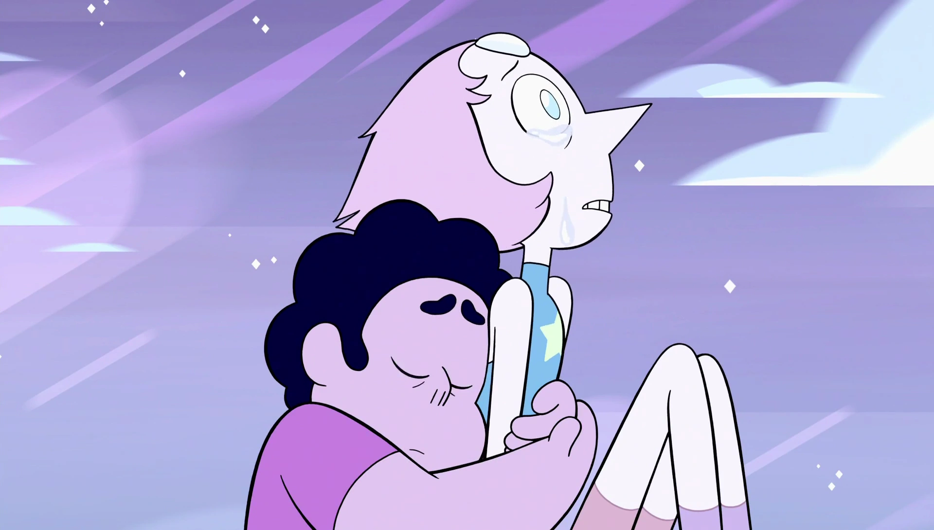 Steven comforts Pearl during her moment of grief. Bae, Ki-Yong, Lee, Sun-Jae. 2015. “Rose’s Scabbard.” Episode 45, Season 1 of Steven Universe. Cartoon Network.