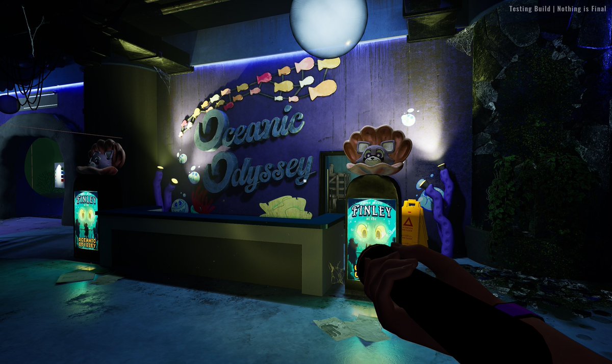 Screenshot of the environmental storytelling in “Indigo Park”. 