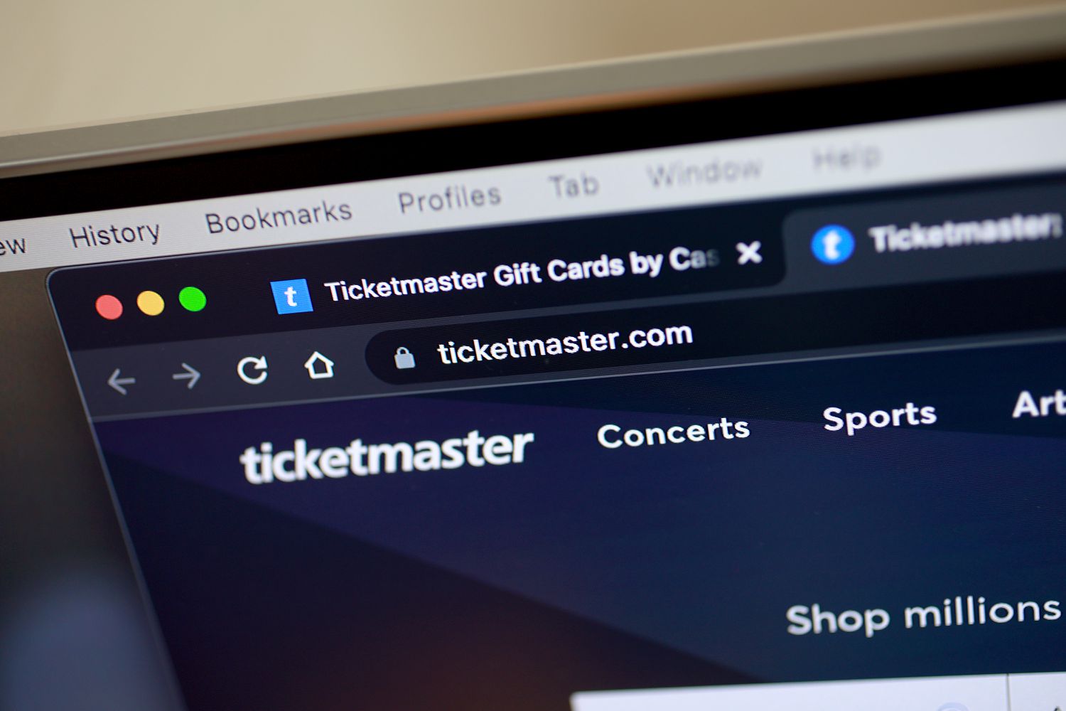 Ticketmaster purchasing process for concert tickets