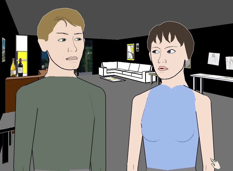 Grace and Trip glare daggers at each other as they bicker, they facade fully broken.