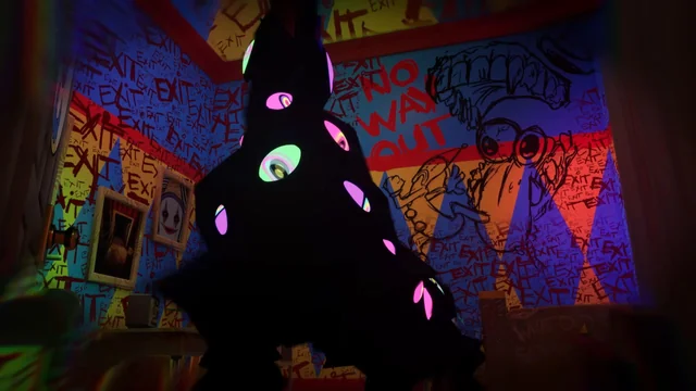 Kaufmo's abstracted form. "Pilot." The Amazing Digital Circus. Episode 1, Glitch Productions, 13 October 2023, YouTube.