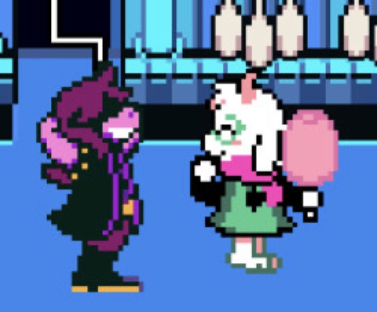 Ralsei and Susie at a carnival. Fox, Toby, creator. 'Deltarune'. Toby Fox, 2025. PC.