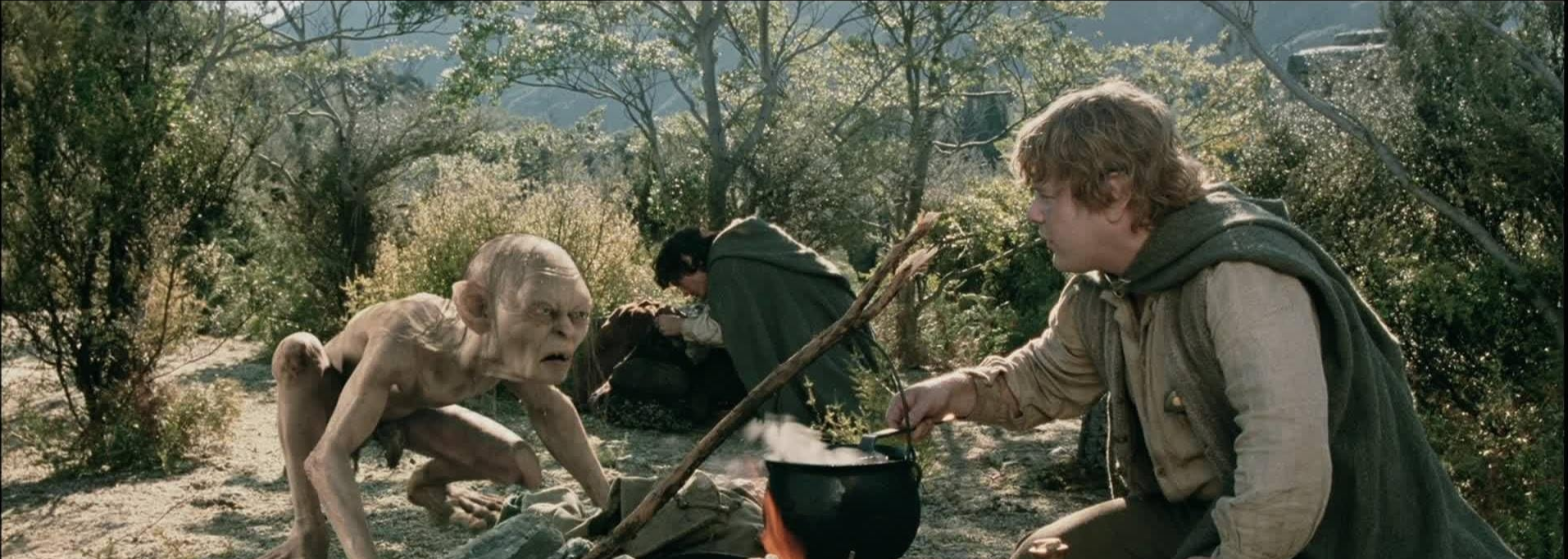 Gollum, Frodo, and Sam