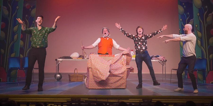 SFTH walking onstage for their special “Jingle Boys”. 
