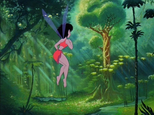 Crysta looking at a tree Kroyer, Bill, director. 'Ferngully: the Last Rainforest'. Twentieth Century Fox, 1992.