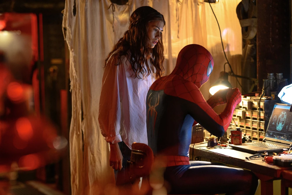 Spider-Man and MJ working together on the inhibitor