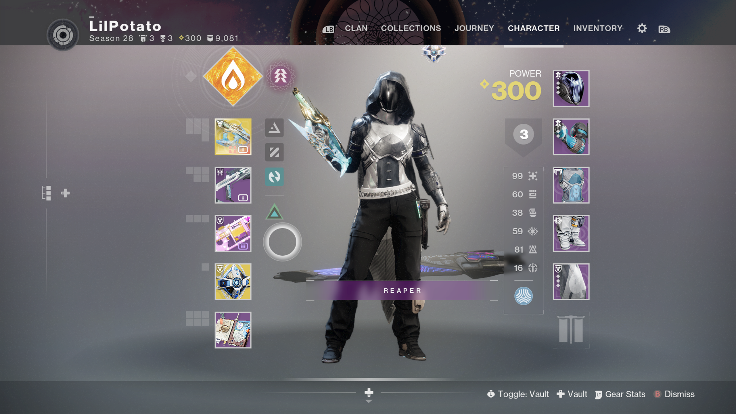 Destiny 2 loadout screen.