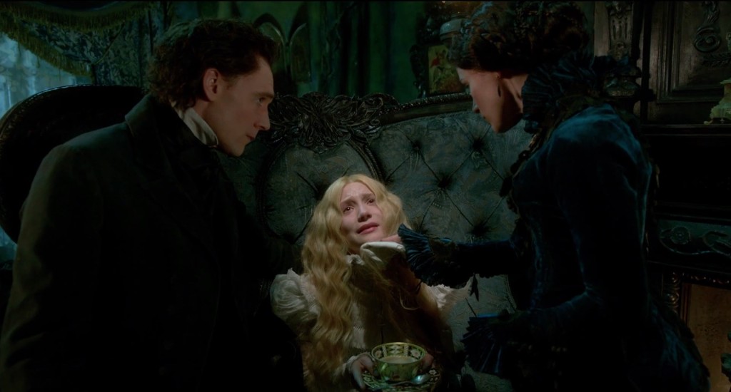 Edith first falls ill from the poisoning, Thomas looks to Lucille, aware of what is happening, as Lucille cares for her.