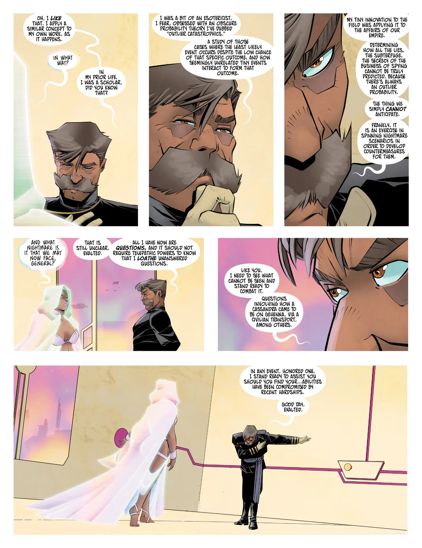 General Davian meets with the rescued Cassandra in The Forged. The Forged. Image Comics. 2026.