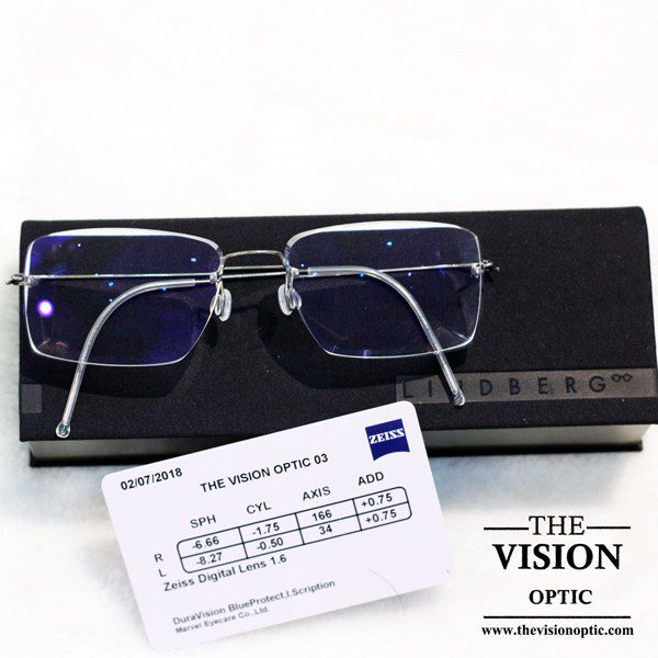 กรอบ Lindberg รุ่น Spirit Titanium + เลนส์ ZEISS Digital 1.60 + i-Scription