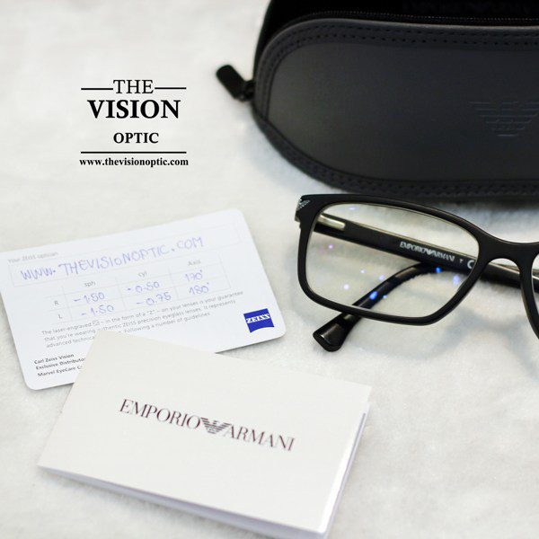 เลนส์ Zeiss 1.50 Photo fusion (เปลี่ยนสี) + กรอบ Emporio Armani รุ่น EA3072