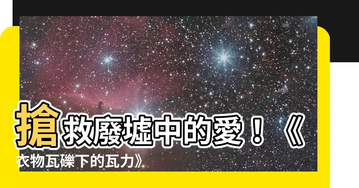 【衣服瓦礫】搶救廢墟中的愛！《衣物瓦礫下的瓦力》