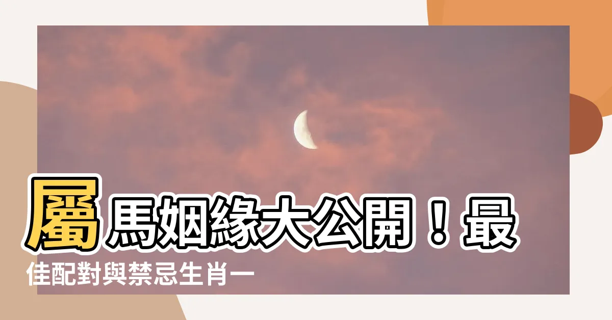 【屬馬配對】屬馬姻緣大公開！最佳配對與禁忌生肖一次看