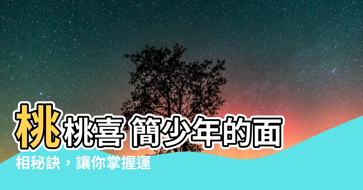 【簡少年 面相】桃桃喜 簡少年的面相秘訣，讓你掌握運勢先機！