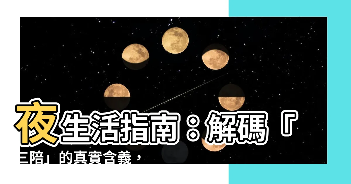 【三陪 意思】夜生活指南：解碼「三陪」的真實含義，滿足你的所有需求